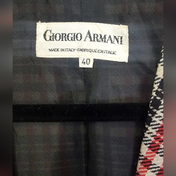Vintage Giorgio Armani Checked Blazer Jacket Made In Italy Size 40 Wool - Picture 4 of 9